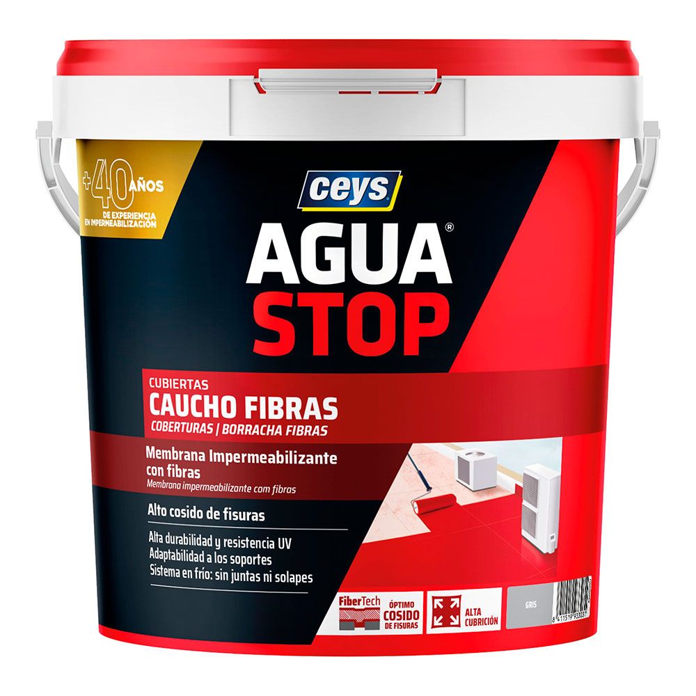 AGUASTOP CAUCHO FIBRAS GRIS 5 kg