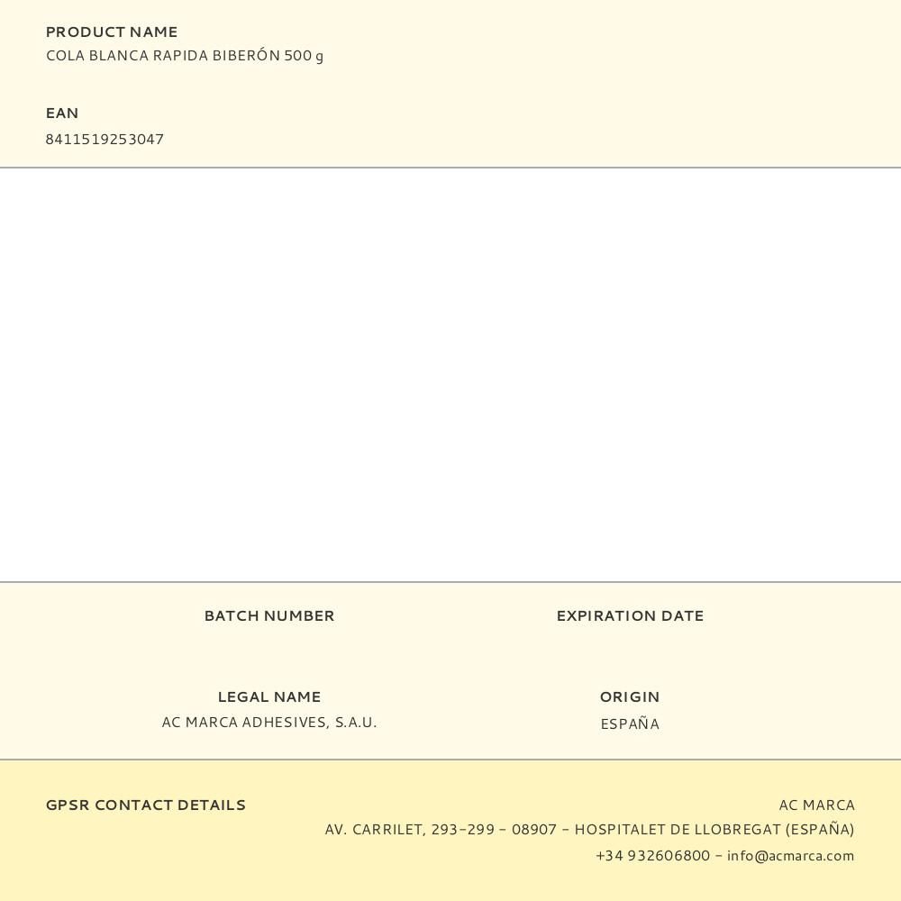 COLA BLANCA RAPIDA BIBERÓN 500 g gallery 0