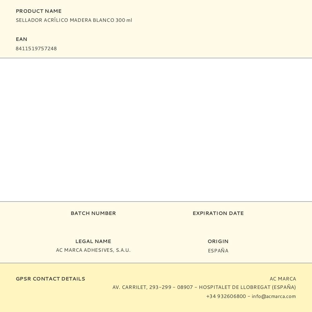 SELLADOR ACRÍLICO MADERA BLANCO 300 ml gallery 0