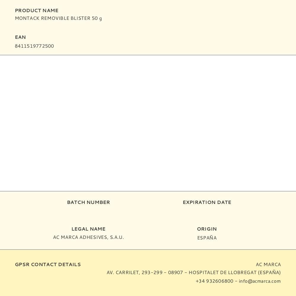 MONTACK REMOVIBLE BLISTER 50 g gallery 0