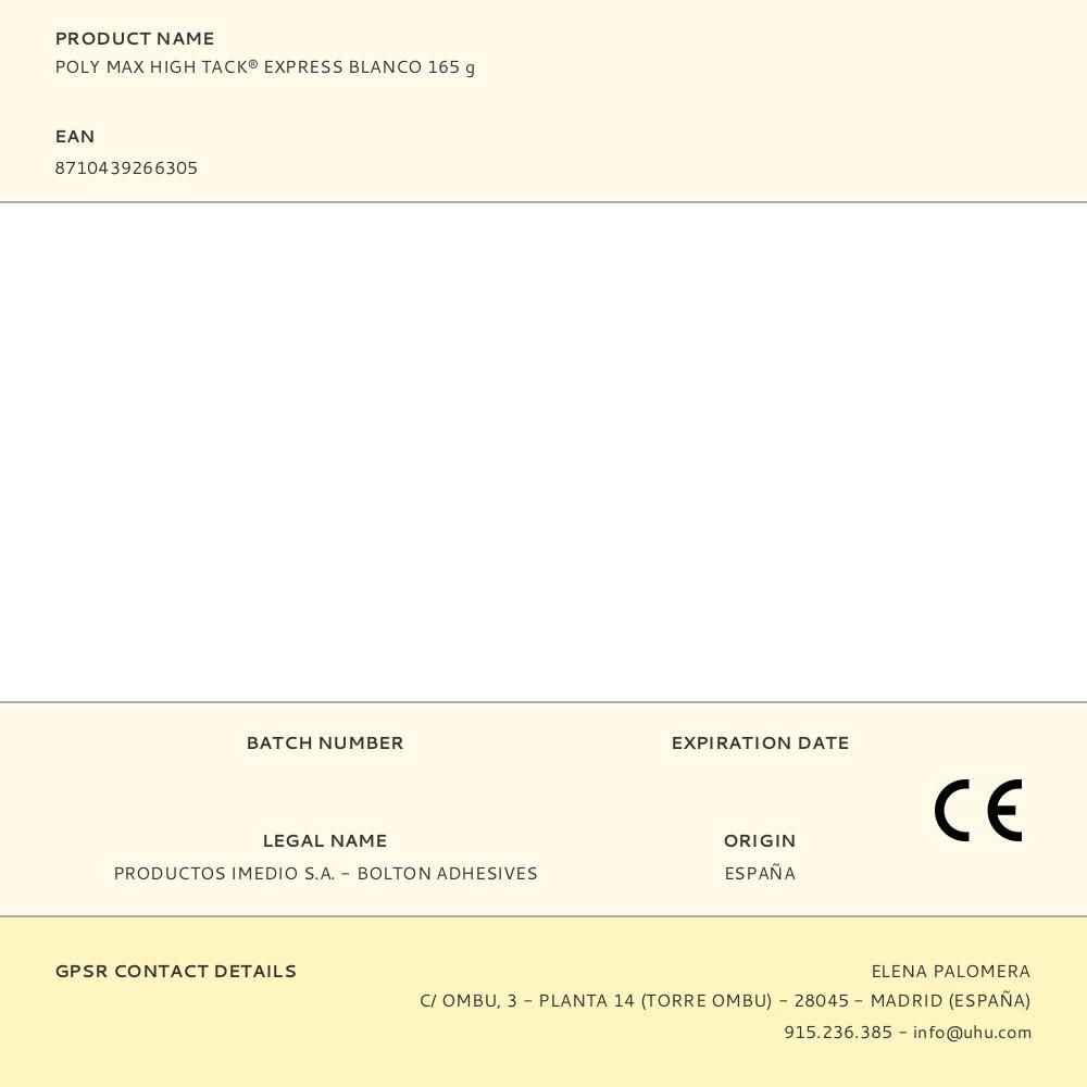 POLY MAX HIGH TACK® EXPRESS BLANCO 165 g gallery 0