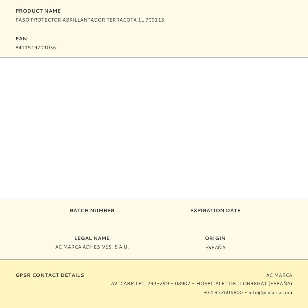 PASO PROTECTOR ABRILLANTADOR TERRACOTA 1L 700113 gallery 0