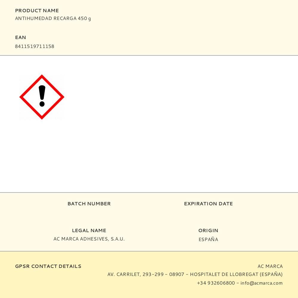 ANTIHUMEDAD RECARGA 450 g gallery 0