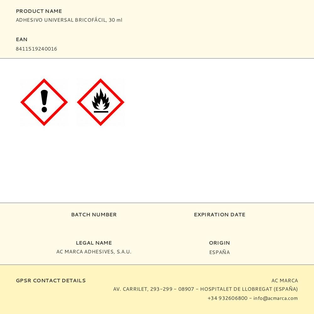 ADHESIVO UNIVERSAL BRICOFÁCIL TRANSPARENTE 30 ml gallery 0