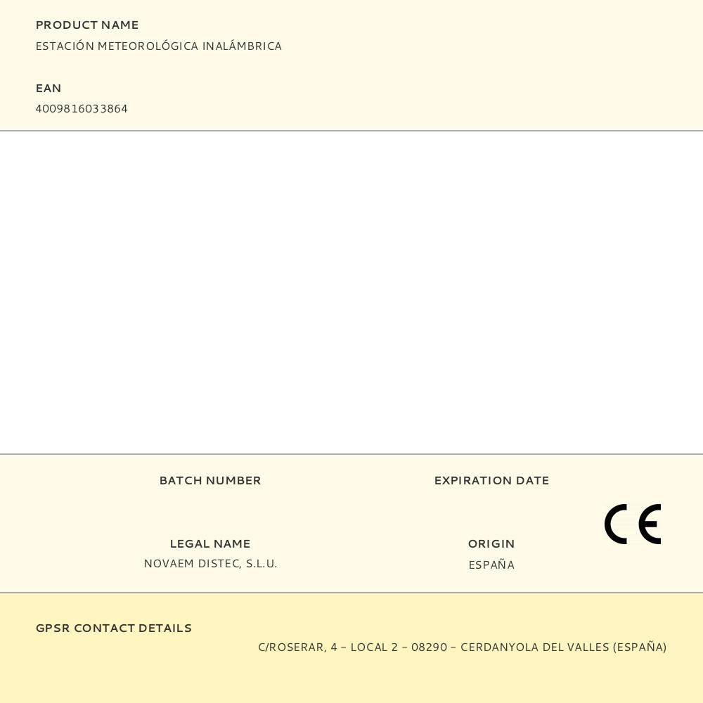 ESTACIÓN METEOROLÓGICA INALÁMBRICA, 13,5 x 2,5 x 12,5 cm gallery 0