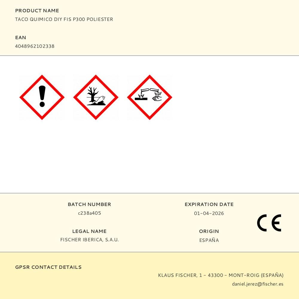 TACO QUIMICO DIY FIS P300 POLIESTER gallery 0