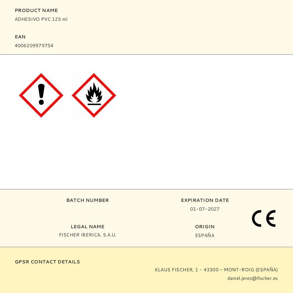 ADHESIVO PVC 125 ml gallery 0