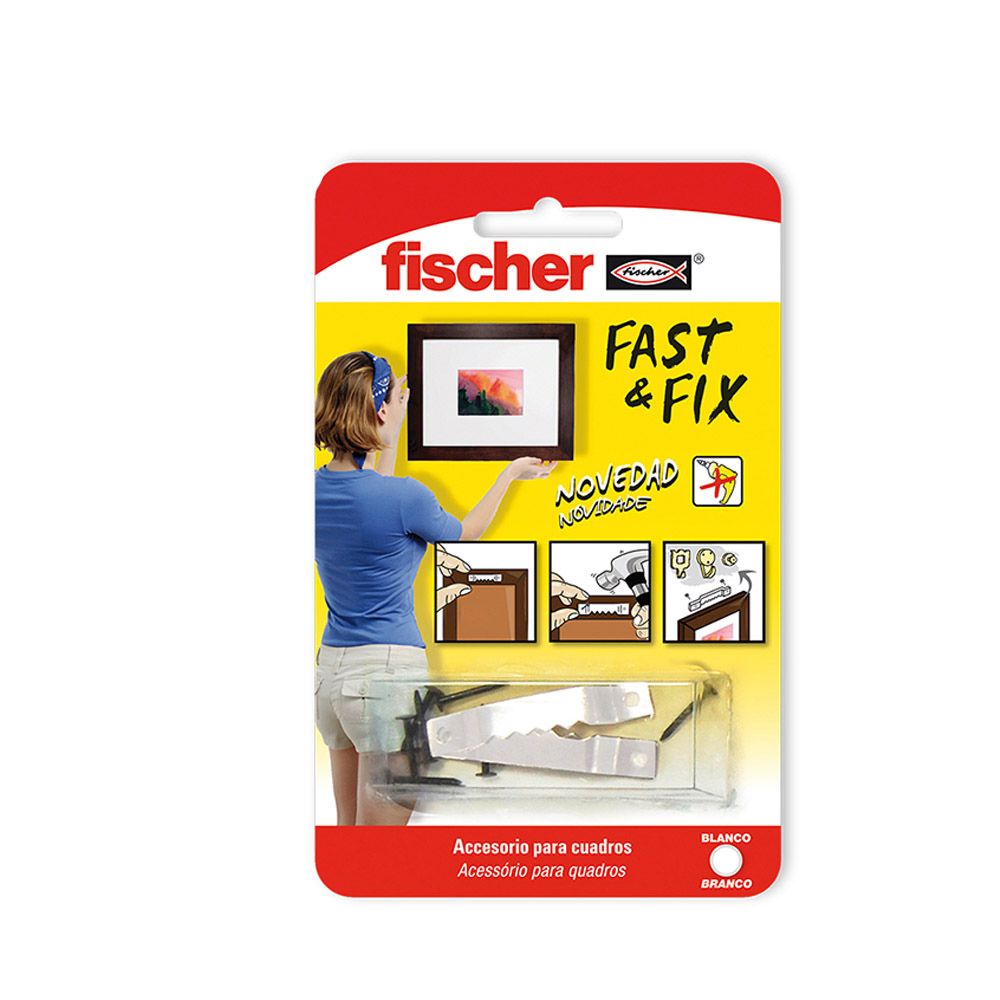 COLGADOR CUADROS RECTOS FAST&FIX (BLISTER 10 unid.) 534845 FISCHER gallery 0