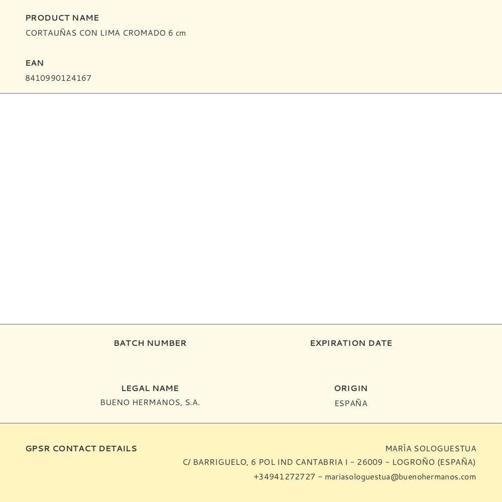 CORTAUÑAS CON LIMA CROMADO 6 cm gallery 0