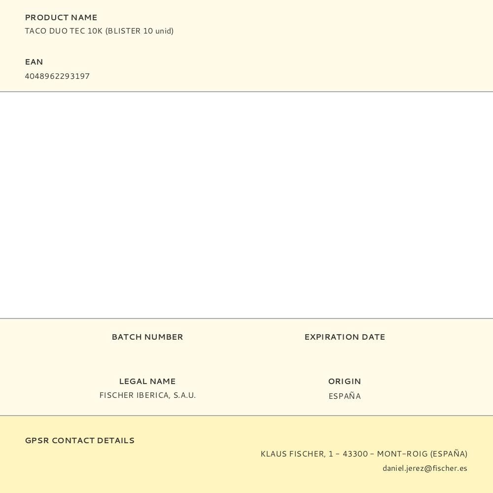 TACO DUO TEC 10K (BLISTER 10 unid) gallery 0