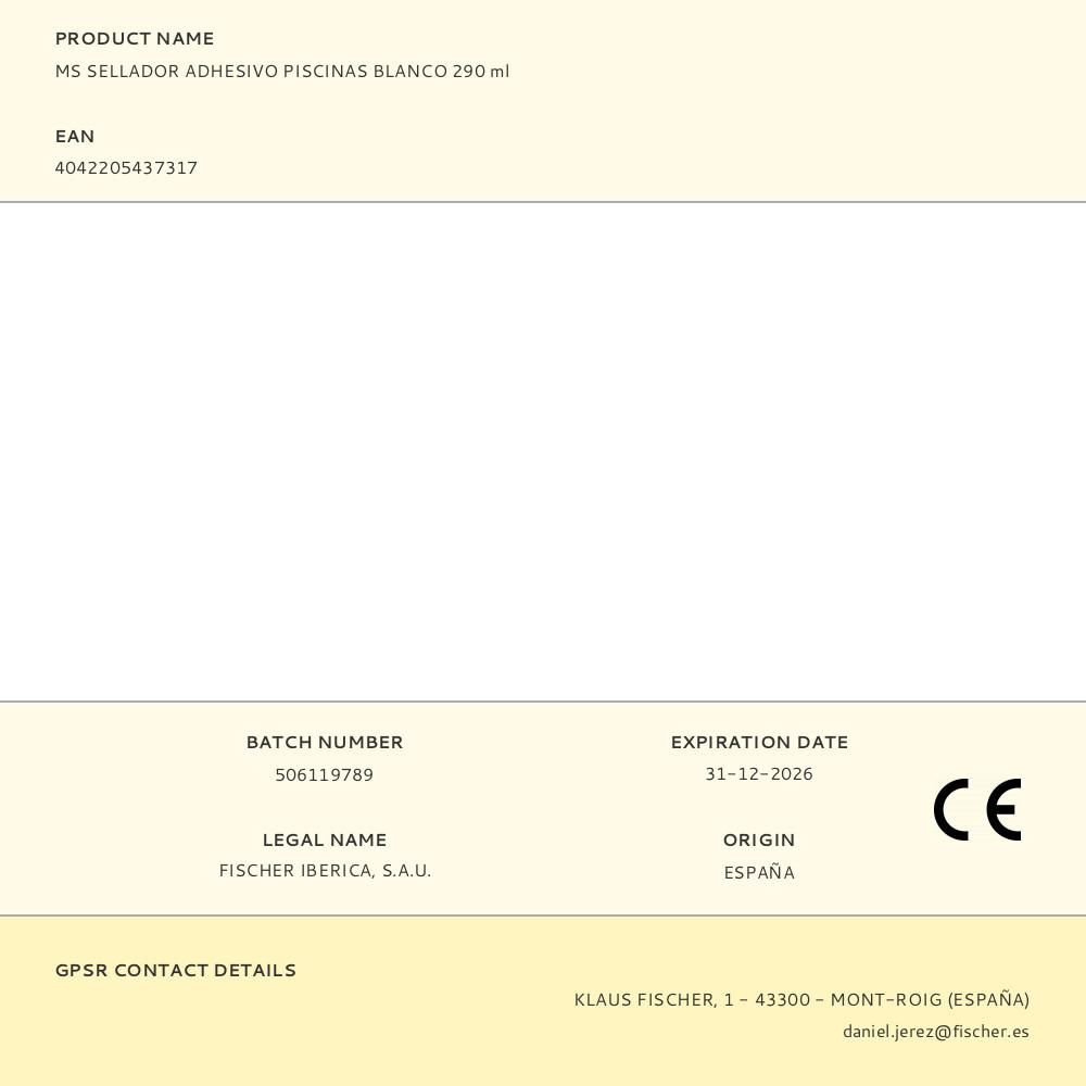 SELLADOR MS ESPECIAL PISCINAS BLANCO 290 ml gallery 0