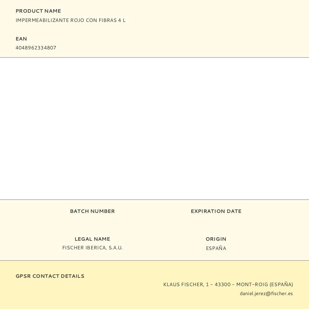 IMPERMEABILIZANTE ROJO CON FIBRAS 4 L gallery 0