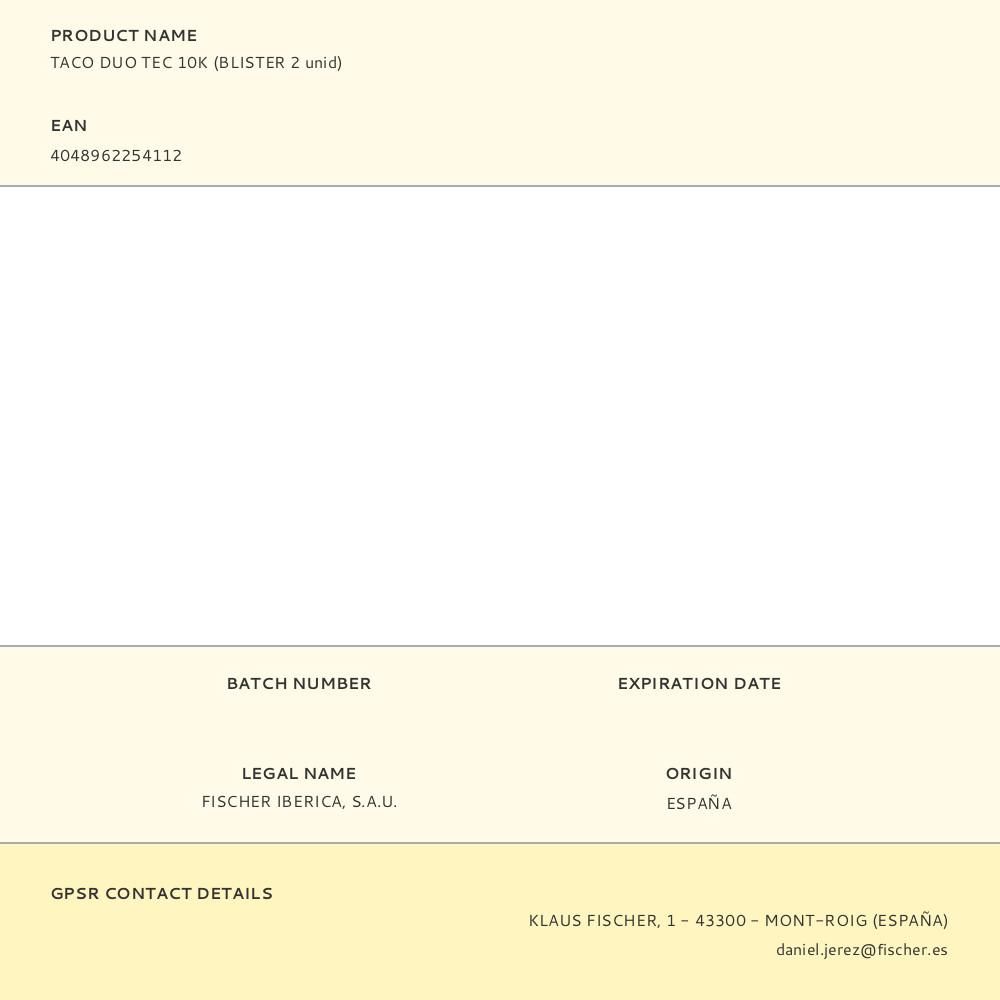 TACO DUO TEC 10K (BLISTER 2 unid) gallery 0