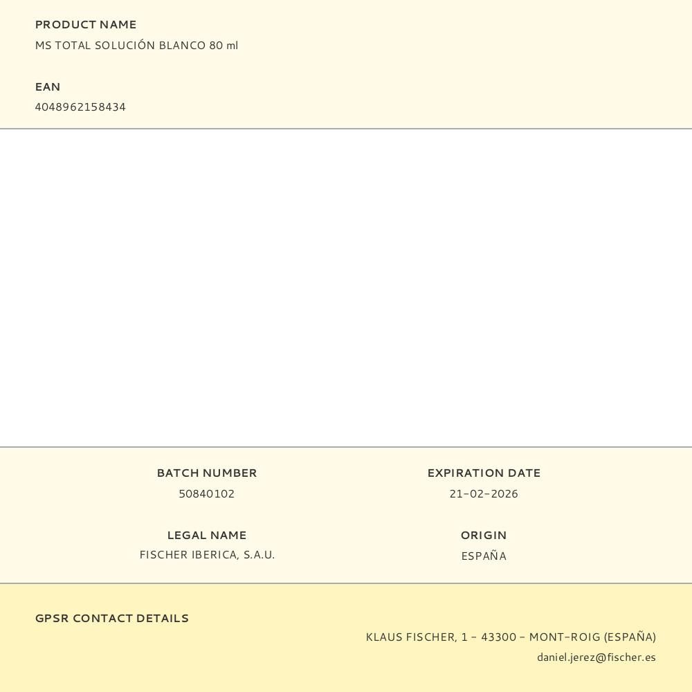 MS TOTAL SOLUCIÓN BLANCO 80 ml gallery 0