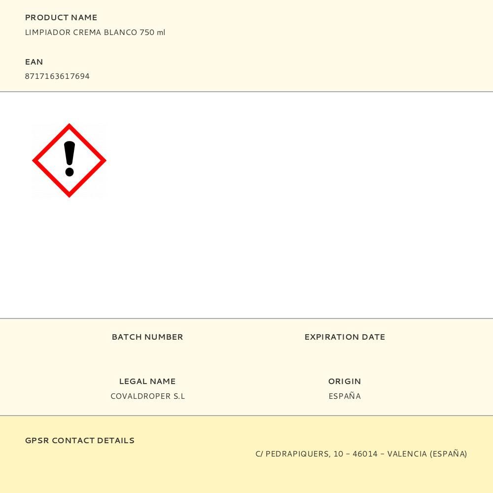 LIMPIADOR CREMA BLANCO 750 ml gallery 0