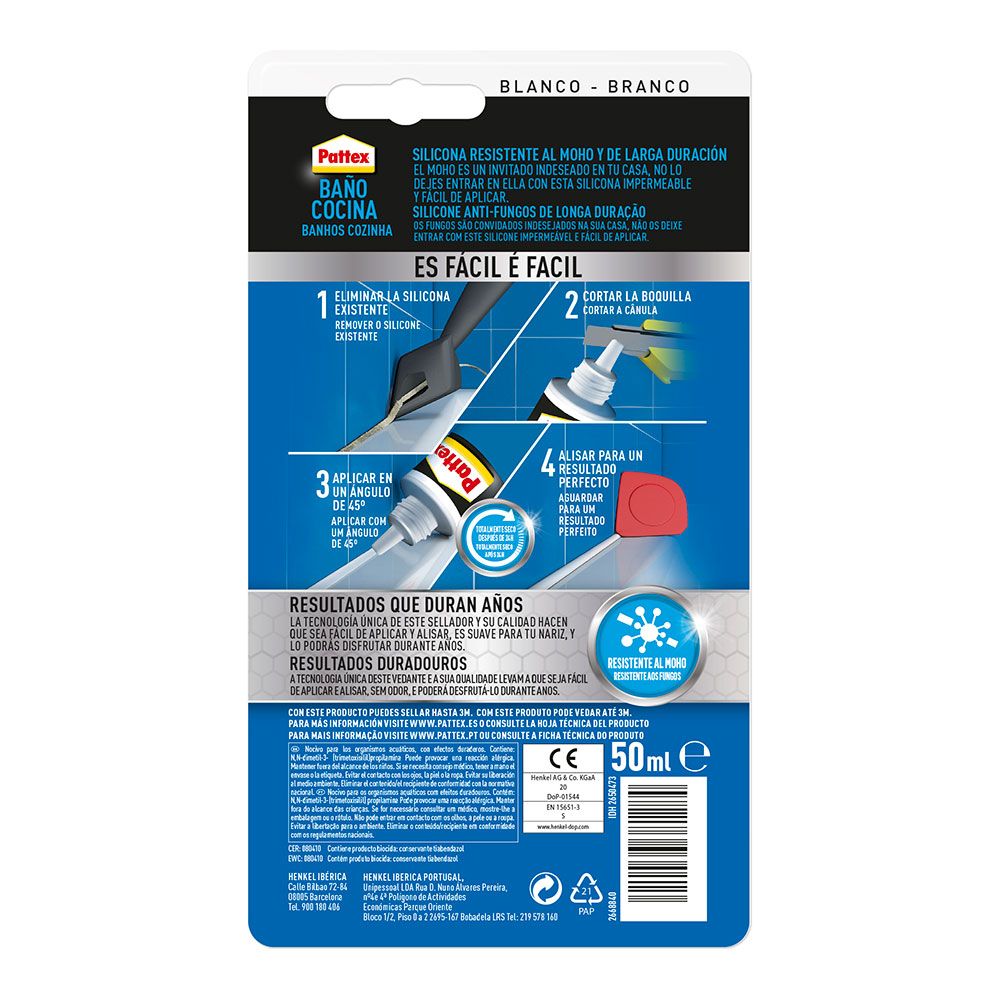 SILICONA NEUTRA BAÑOS Y COCINAS TRANSPARENTE 50 ml gallery 0
