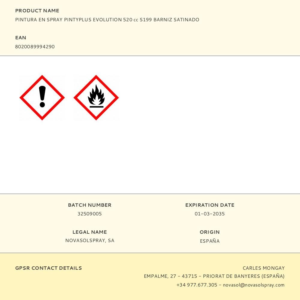SPRAY BARNIZ EVOLUTION 520 cc SATINADO S199 gallery 0