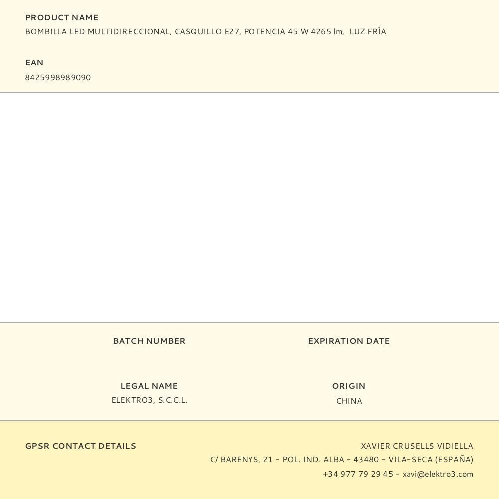 BOMBILLA LED MULTIDIRECCIONAL, CASQUILLO E27, POTENCIA 45 W 4265 lm, LUZ FRÍA gallery 7