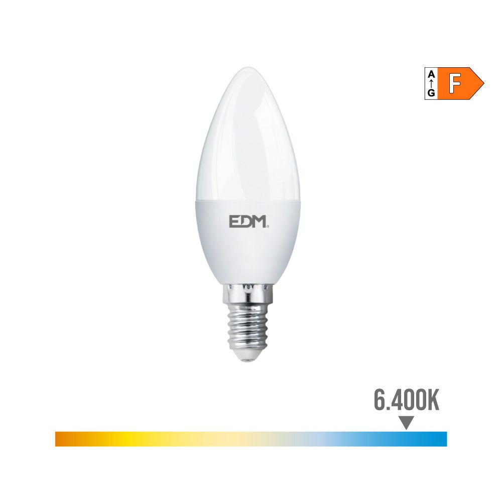 BOMBILLA VELA LED E14 7 W 600 lm 6400 K LUZ FRIA Ø3,5 x 10,7 cm