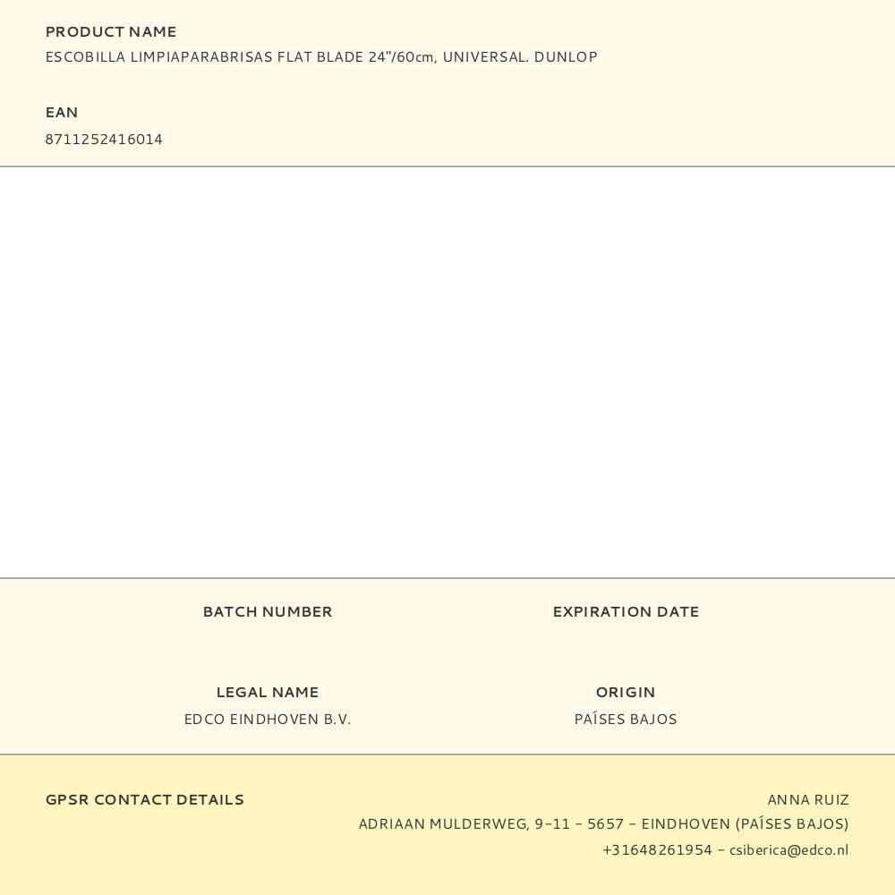 ESCOBILLA LIMPIAPARABRISAS UNIVERSAL FLAT BLADE 24 pulg / 60 cm gallery 1