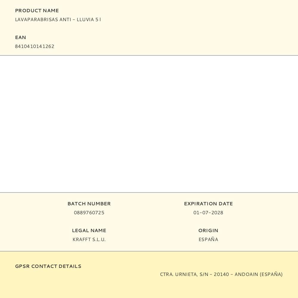 LÍQUIDO LAVAPARABRISAS ANTI - LLUVIA 5 l gallery 0