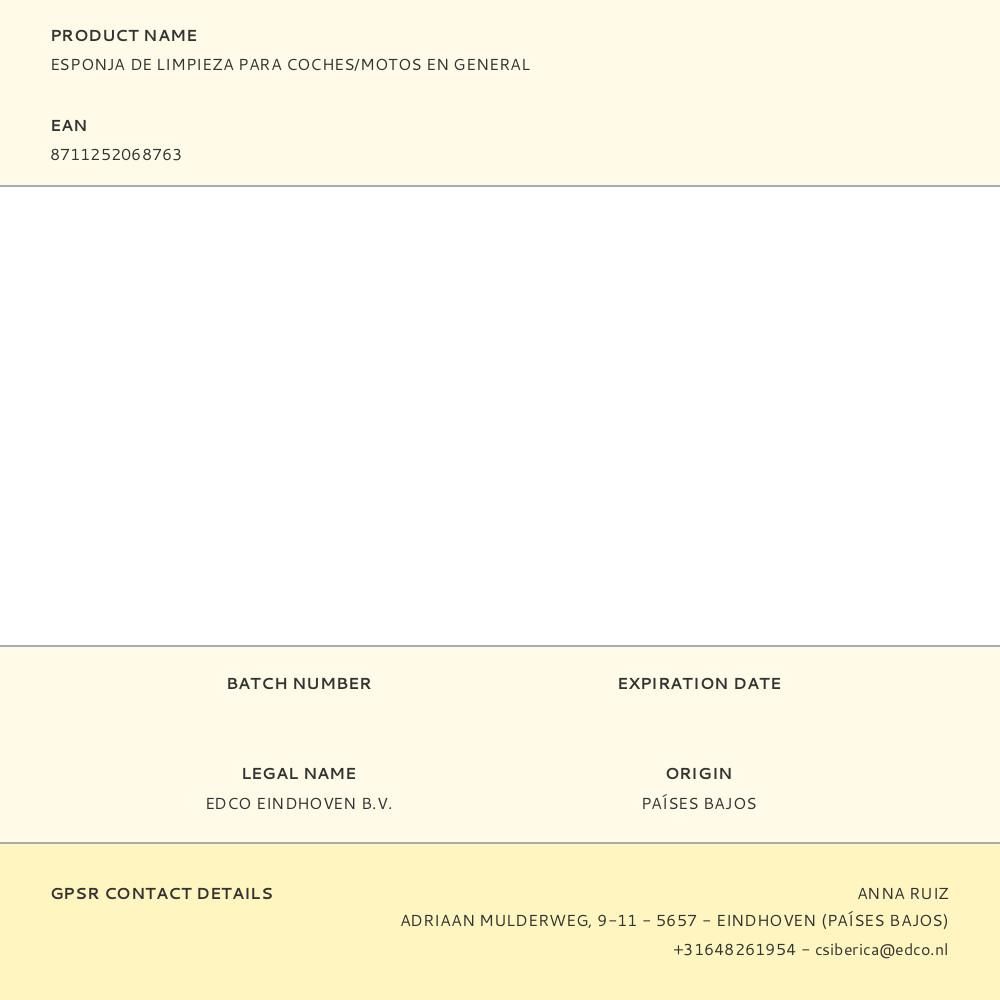 ESPONJA DE LIMPIEZA PARA COCHES/MOTOS EN GENERAL gallery 1