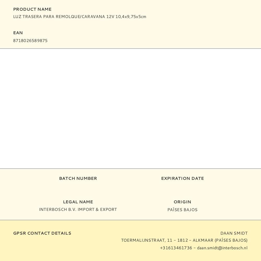 LUZ TRASERA PARA REMOLQUE/CARAVANA 12V 10,4x9,75x5cm gallery 2