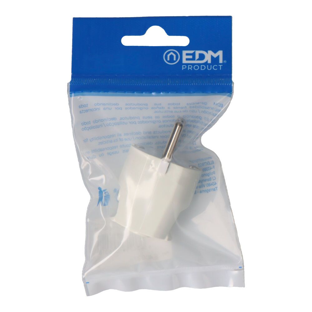 CLAVIJA TIPO F 4,8mm 10/16A T/TL BLANCA (ENVASADA) gallery 0