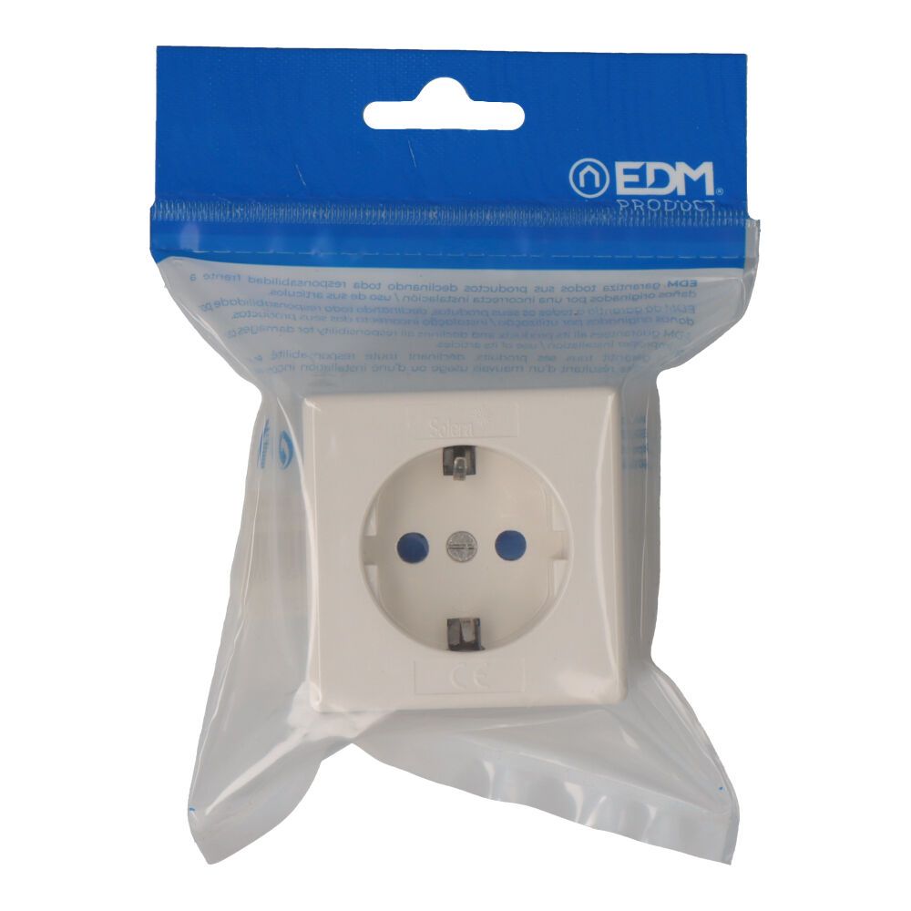 BASE DE SUPERFICIE T/TL TIPO F 4,8 mm 10/16 A CUADRADA BLANCA, ENVASADA gallery 0