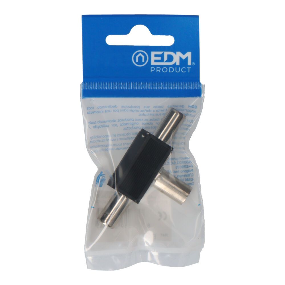 DERIVADOR TV 1 BASE + 2 CLAVIJAS NEGRO BLIN. ENVASADO EDM gallery 0