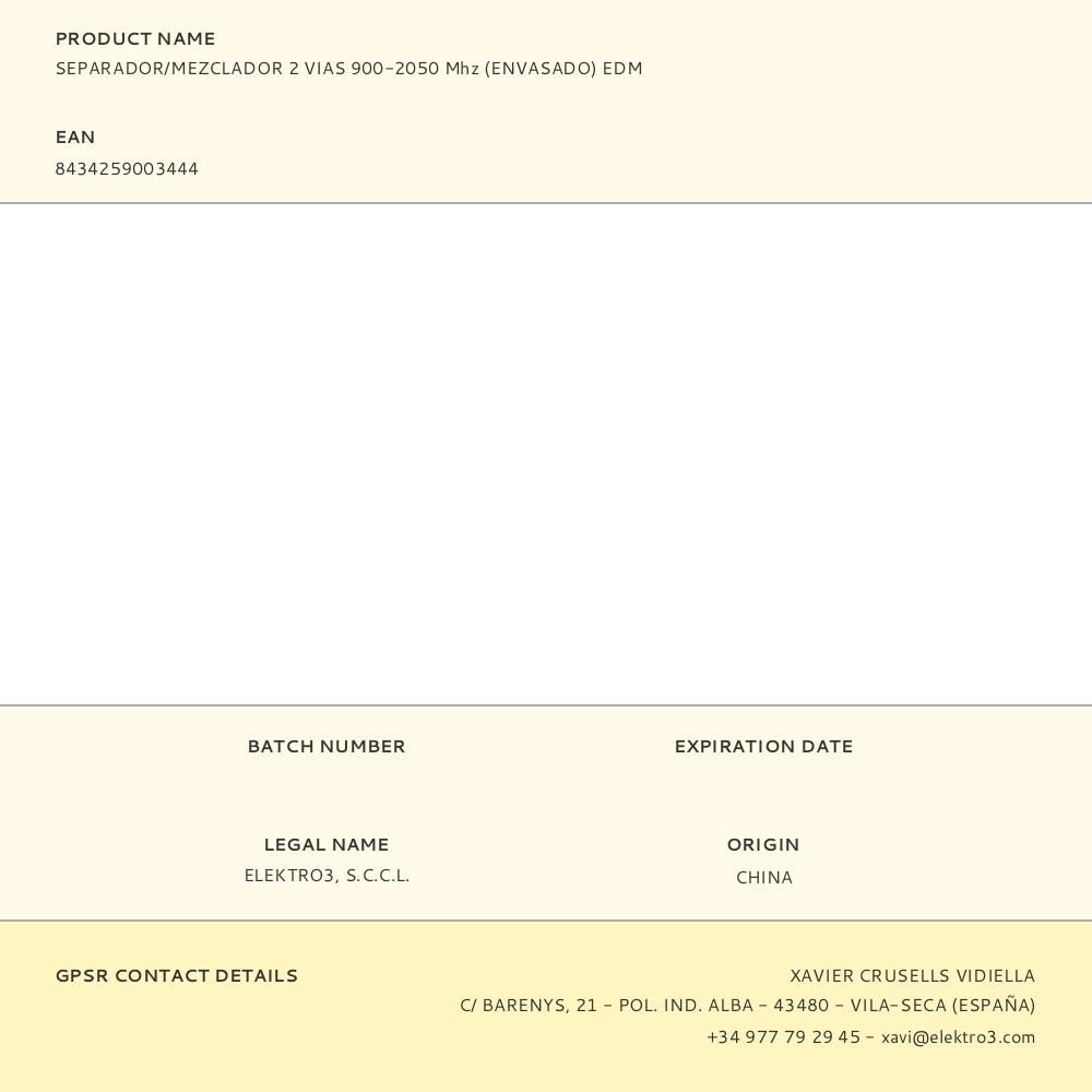SEPARADOR/MEZCLADOR 2 VIAS 900-2050 Mhz (ENVASADO) EDM gallery 1