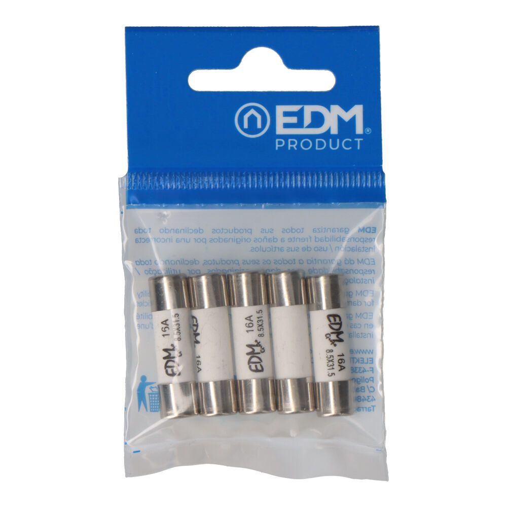 FUSIBLE MT00 8,5 x 31,5 mm 16 A TIPO TICINO, ENVASADO 5 uds gallery 0