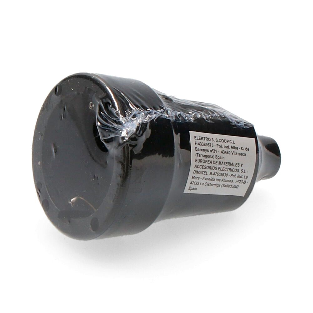 BASE AEREA DE GOMA 10/16A 250V T/TL IP44 4,8mm NEGRA (RETRACTILADA) EDM gallery 0