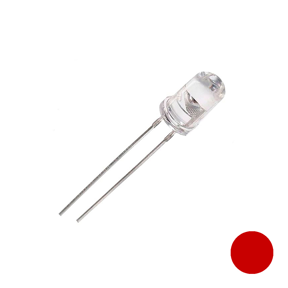 DIODO LED COLOR ROJO 5mm (MANUALIDADES) 1,9V