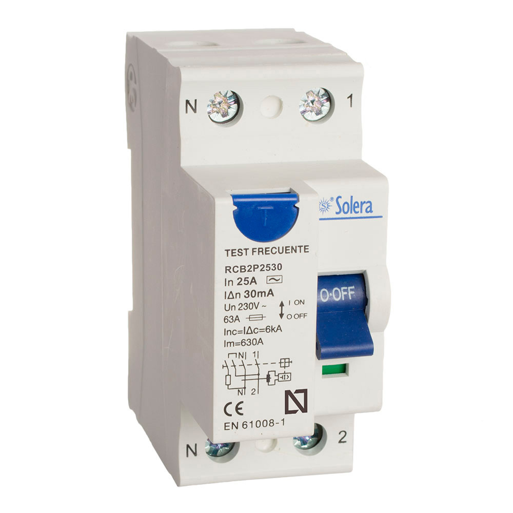 Interruptor diferencial con rearme 2 polos 40A 10kA (Solera CBRA2P4030A)