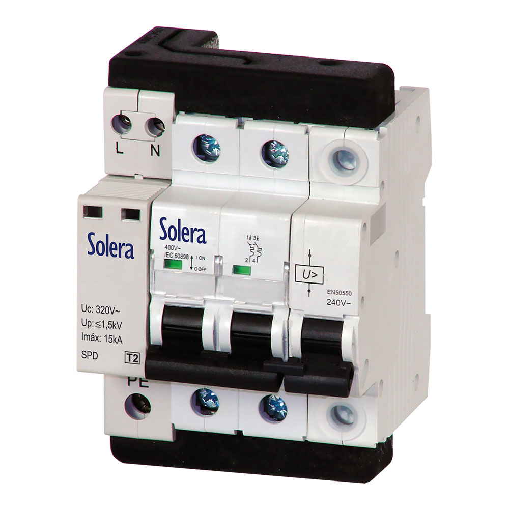 pROTECCIÓN CONTRA SOBRETENSIONES PERMANENTE IGA 2P 25A C 10KA SOLERA CBM140