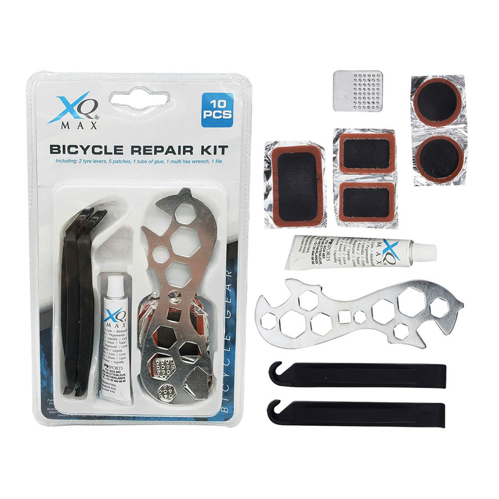 KIT BASICO REPARACION RUEDAS BICICLETA 10 PIEZAS XQMAX