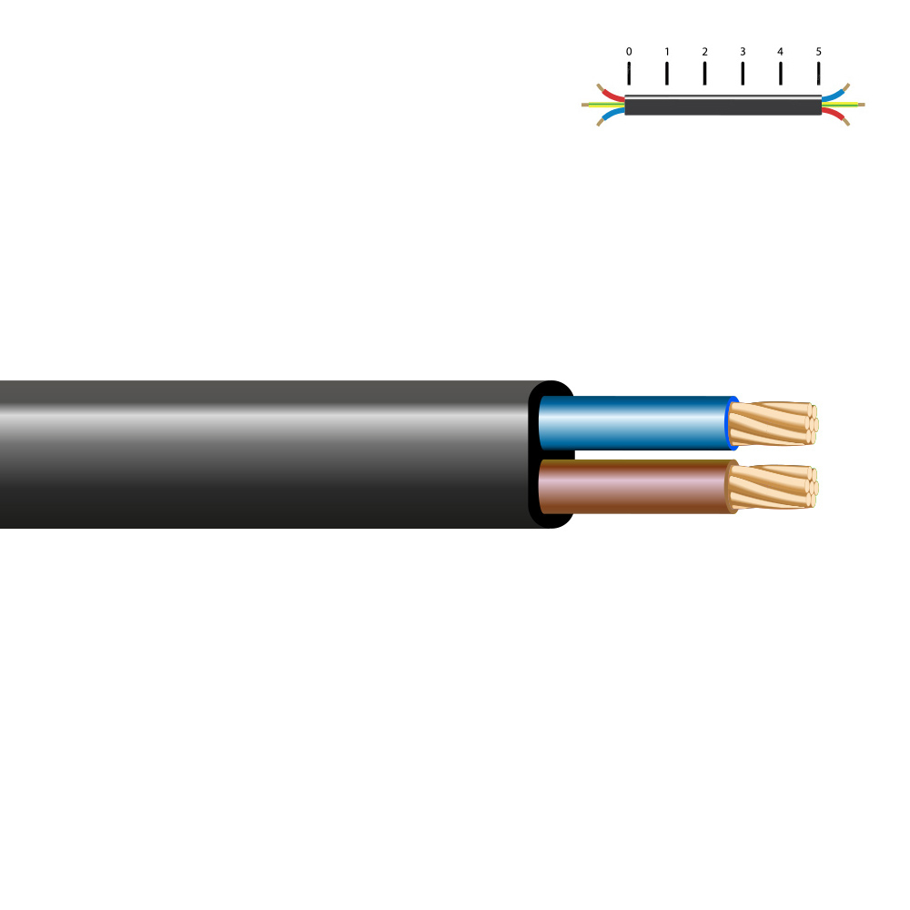 MANGUERA PLANA H03VV-F 2 x 0,75 mm²  NEGRA EURO/m