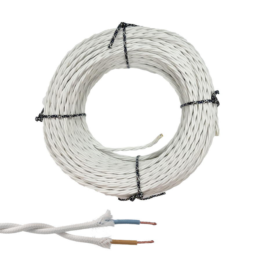 CABLE PARALELO TEXTIL TRENZADO H07V-K 2 x 2,50 mm² BLANCO EURO/m