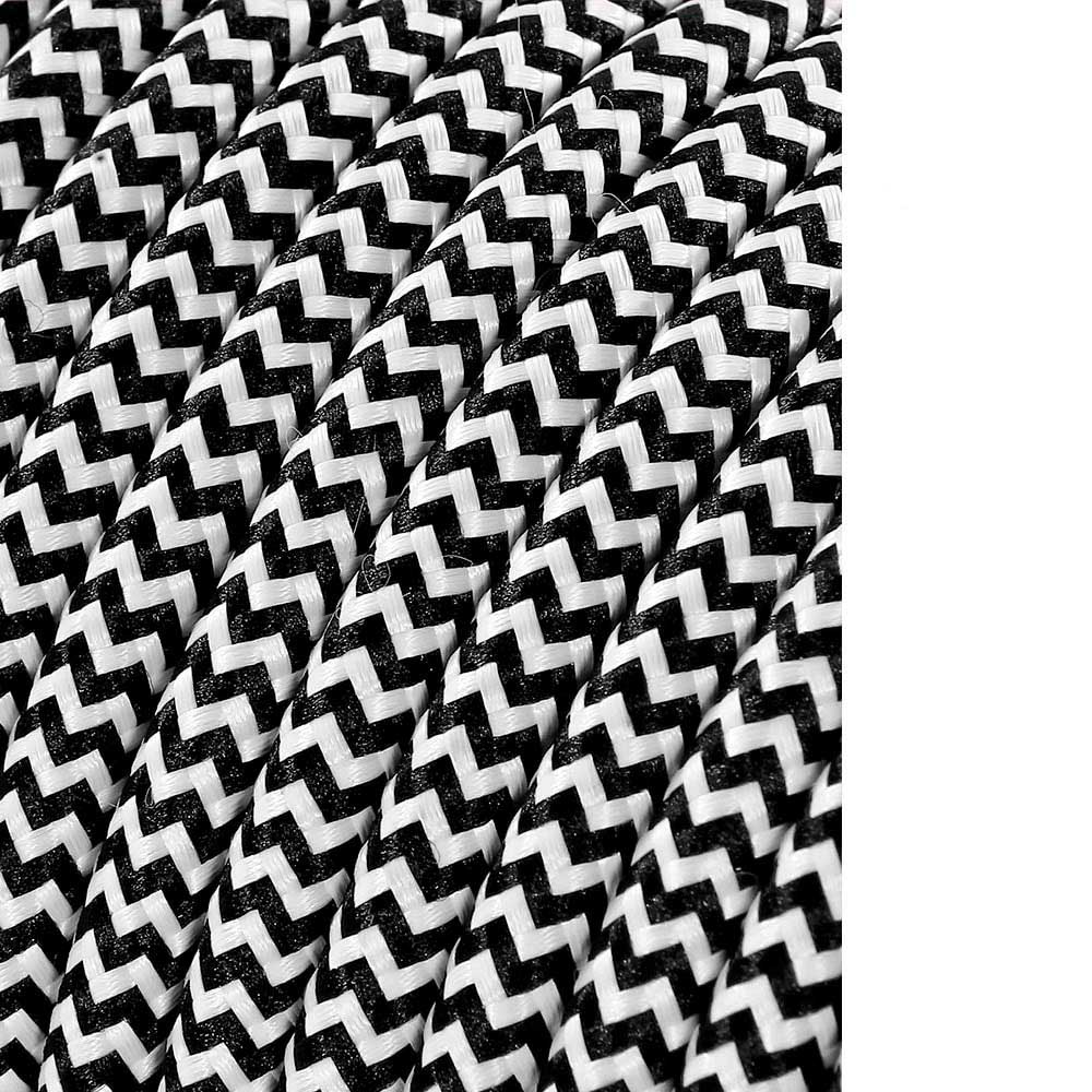 cABLE CORDON TUBULAIRE 2x0,75mm RALLADO BLANCO Y NEGRO 25m EURO/m