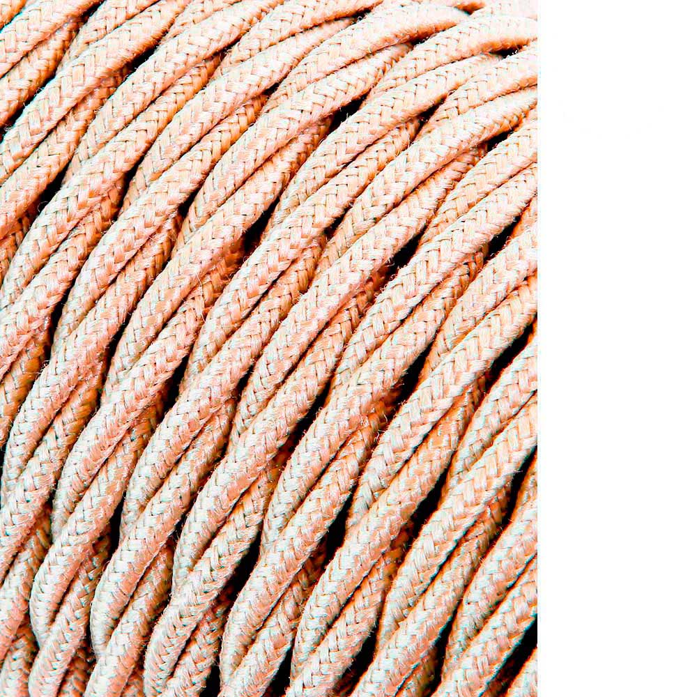 CARRETE CABLE TEXTIL TRENZADO H03VV-F 2 x 0,75 mm² BEIGE, 25 m