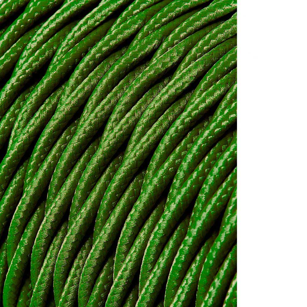 CARRETE CABLE TEXTIL TRENZADO H03VV-F 2 x 0,75 mm² VERDE, 25 m