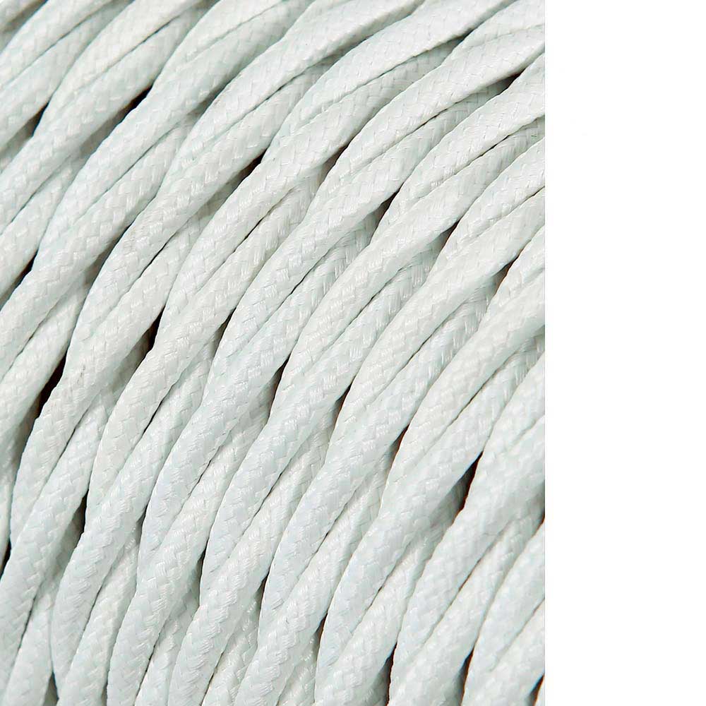 CARRETE CABLE TEXTIL TRENZADO H03VV-F 2 x 0,75 mm² GRIS PLATEADO, 25 m