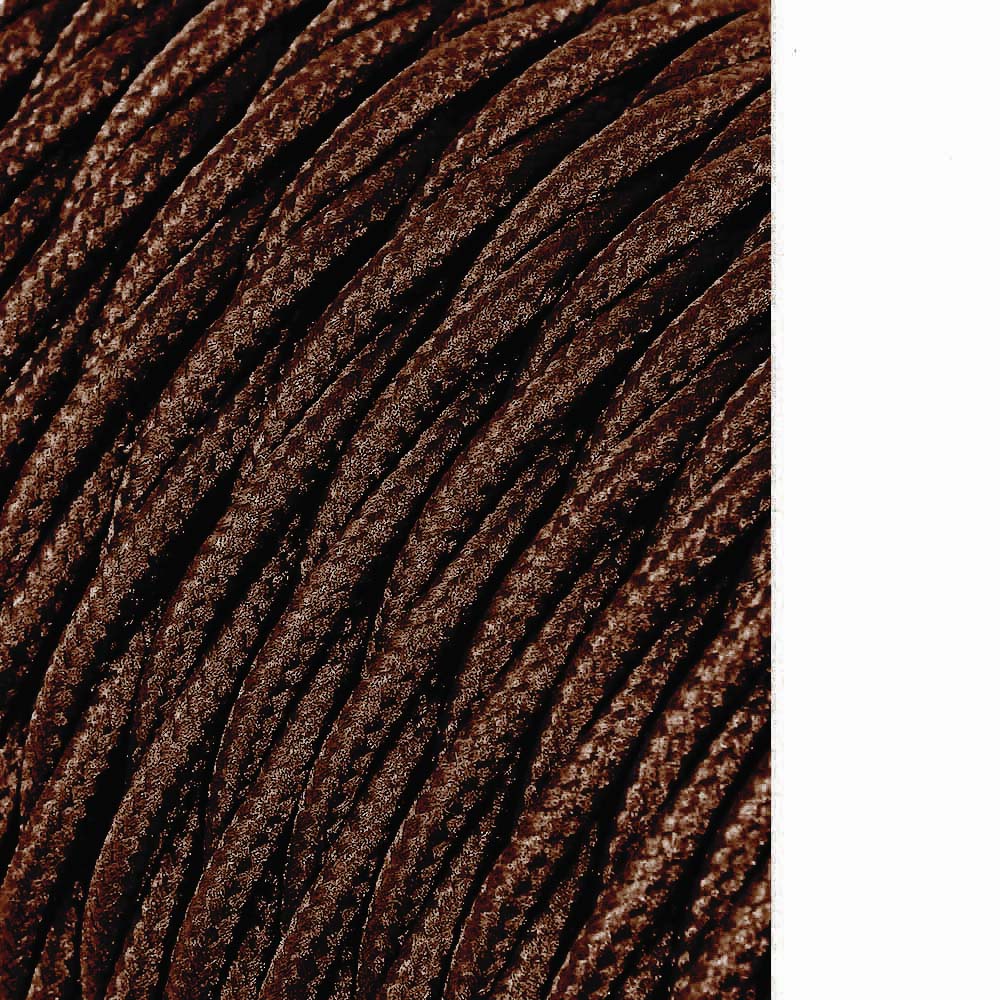 CARRETE CABLE TEXTIL TRENZADO H03VV-F 2 x 0,75 mm² MARRON, 25 m