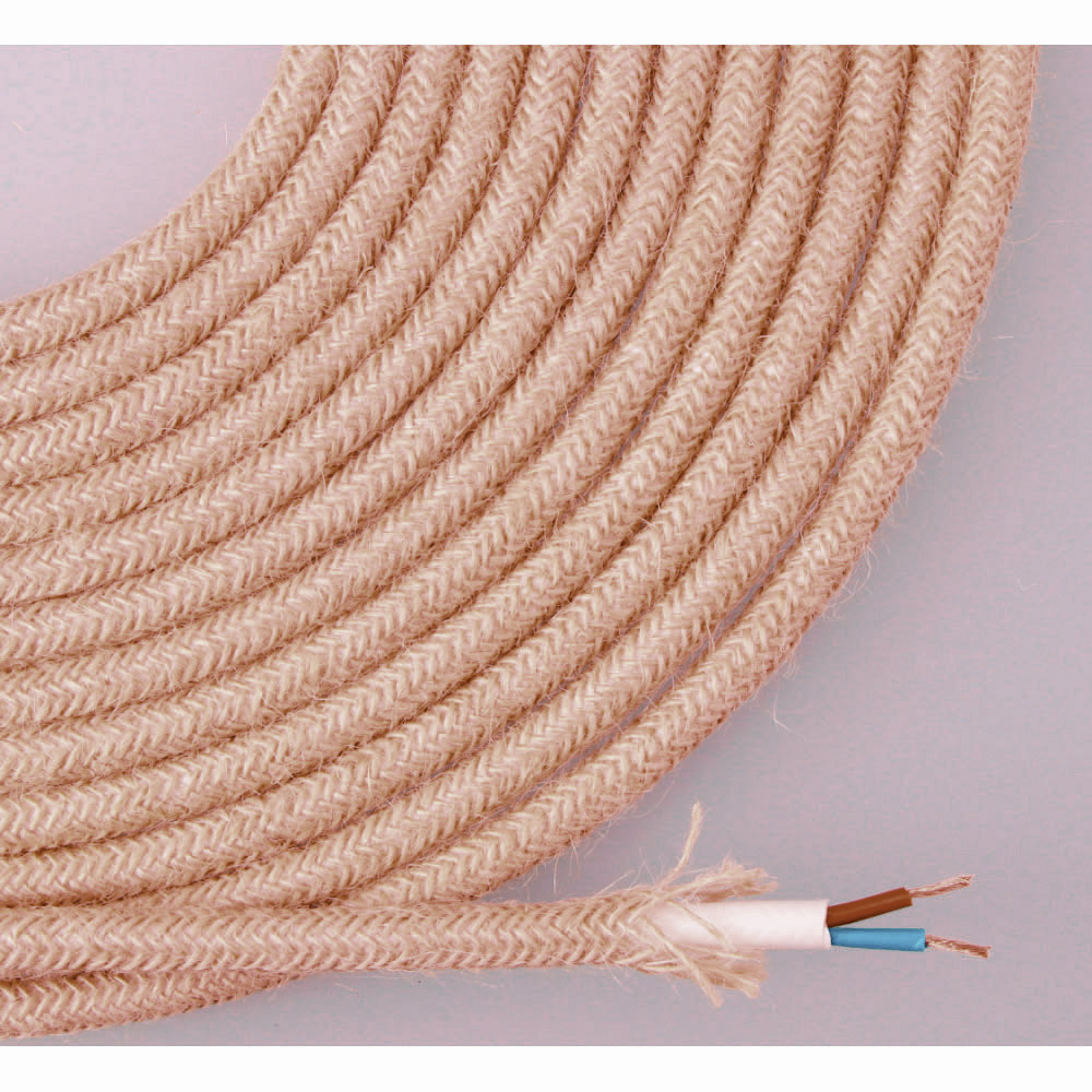 cABLE DE CUERDA DE YUTE TEJIDA Y ENFUNDADA 2x0,75mm 25m EURO/m