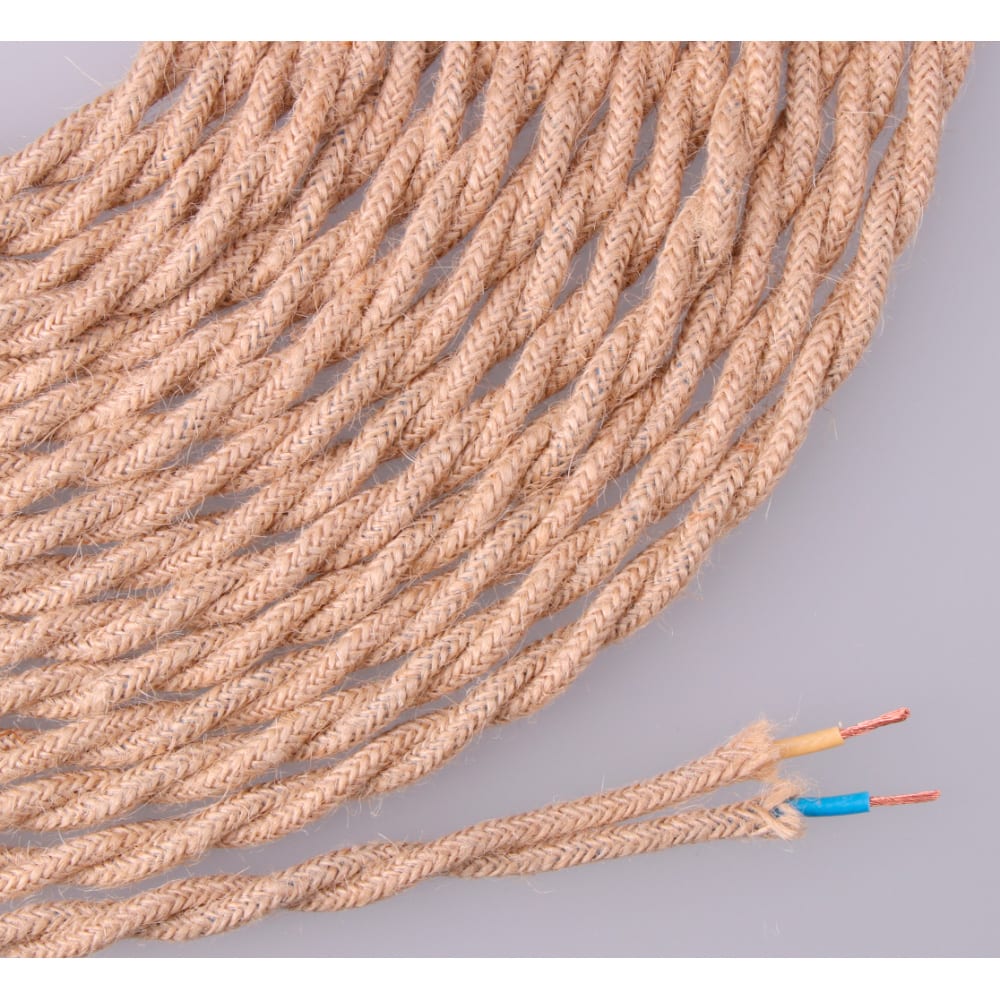 cABLE DE CUERDA DE YUTE TEJIDA Y TRENZADA 2x0,75mm 25m  EURO/m