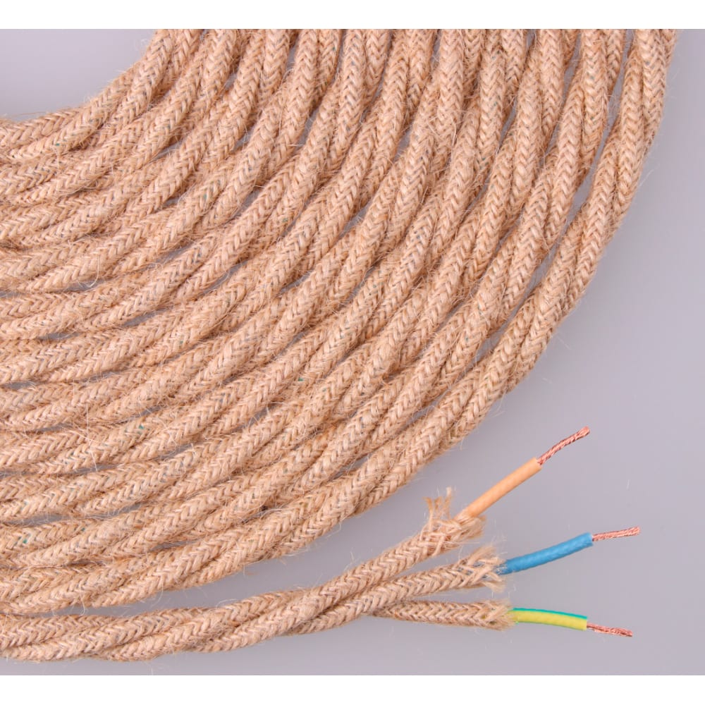 cABLE DE CUERDA DE YUTE TEJIDA Y TRENZADA 3x0,75mm 25m  EURO/m