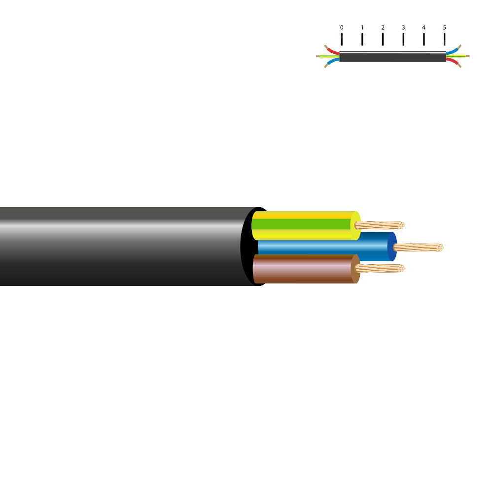 MANGUERA TUBULAR VV-K06/1KV 3 G 4,00 mm², NEGRA EURO/m