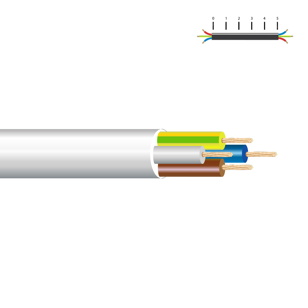 MANGUERA TUBULAR VV-K06/1KV 4 G 1,50 mm², BLANCA EURO/m