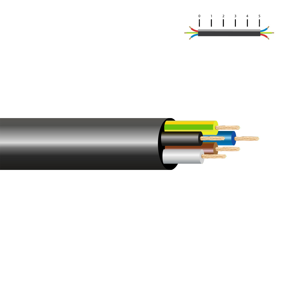 MANGUERA TUBULAR  VV-K06/1KV 5 G 1,50 mm², NEGRA EURO/m